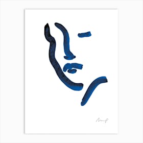 Blue Portrait 7 Art Print