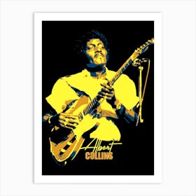 Albert Collins Blues Guitarist in Pop Art Art Print