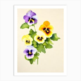 Pansy 1 Vintage Flowers Flower Art Print