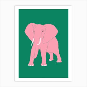 Pink Elephant Art Print