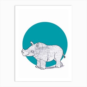 Baby Rhino Art Print