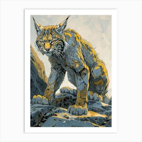 Bobcat Precisionist Illustration 4 Art Print