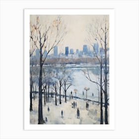 Winter City Park Painting Odaiba Seaside Park Tokyo 4 Art Print