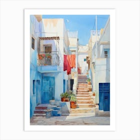 Blue Houses In Crete Art Print