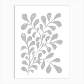Grey Paint Plant Art Print