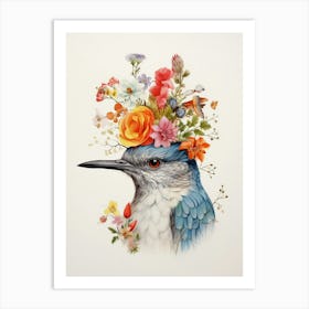 Bird With A Flower Crown Dipper 1 Art Print