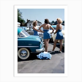 50's Era Community Car Wash Reimagined - Hall-O-Gram Creations 31 Art Print