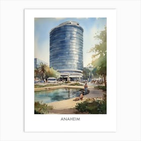 Anaheim Watercolor 2 Travel Poster Art Print