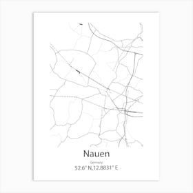 Nauen,Germany Minimalist Map Art Print