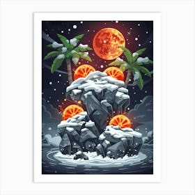 Oranges In The Snow Art Print