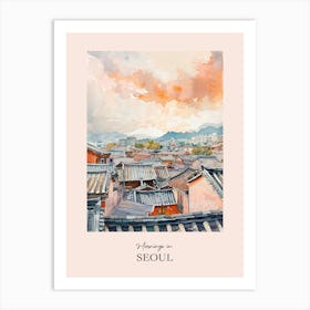 Mornings In Seoul Rooftops Morning Skyline 2 Art Print