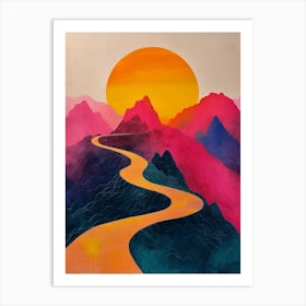 Sunset Road 1 Art Print