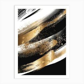 Abstract Gold And Black Painting 14 Art Print