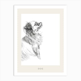 Dog Portrait Line Sketch 1 Poster Art Print