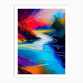 River Current Landscapes Waterscape Bright Abstract 1 Art Print