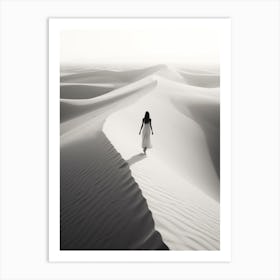 Sahara Desert, Black And White Analogue Photograph 2 Art Print