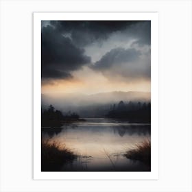 Dark Sky Over A Lake Art Print