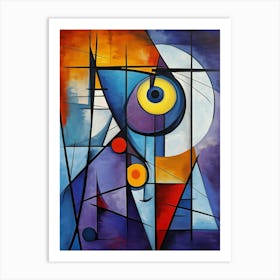 Abstract Modern Cubism Colorful Style Painting 3 Art Print