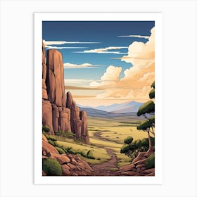 Overland Track Australia 2 Vintage Travel Illustration Art Print