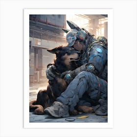 Soldier And His Dog Art Print