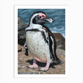 African Penguin Deception Island Oil Painting 4 Art Print