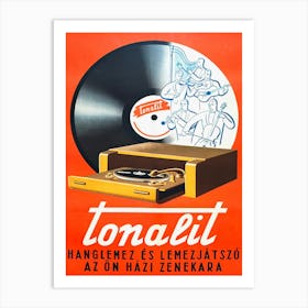 Vinyl Record Player Vintage Poster Art Print
