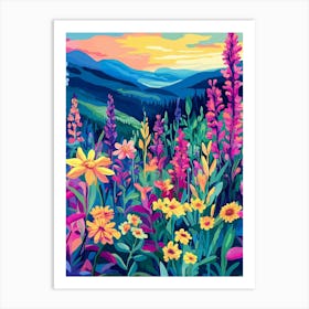 Wildflowers At Sunset Art Print