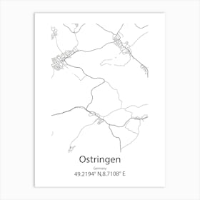 Ostringen,Germany Minimalist Map Art Print