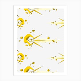 Yellow And Black Pattern Art Print