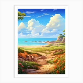 Coastal Plains Cartoon 2 Art Print