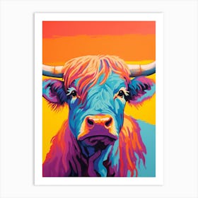 Colour Pop Highland Cow 3 Art Print