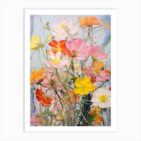 Abstract Flower Painting Portulaca 1 Art Print