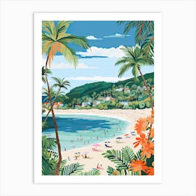 Patong Beach, Phuket, Thailand, Matisse And Rousseau Style 4 Art Print