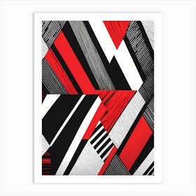 Abstract Black And Red vector art Art Print