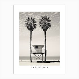 Poster Of California, Black And White Analogue Photograph 3 Art Print