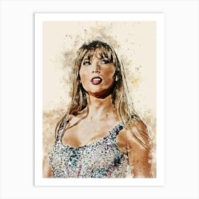 Taylor Swift Watercolor Painting 1 Art Print