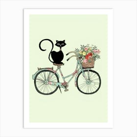 Cat On A Bike 1 Art Print