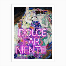 Dolce far niente vintage altered art trendy wall art decor Art Print