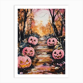 Pumpkins In The Woods 1 Art Print