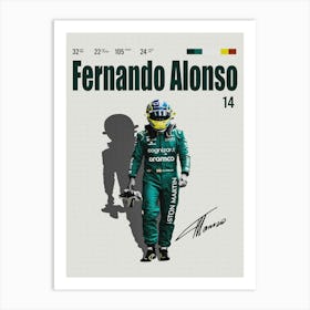 Fernando Alonso Minimal Art Print