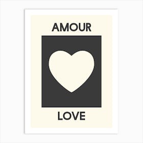 Amour Black & White Art Print