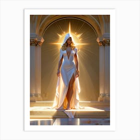 Woman In A White Dress Art Print