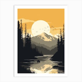 Sunset In The Mountains 20 Art Print