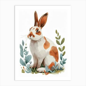 English Spot Rabbit Kids Illustration 1 Art Print