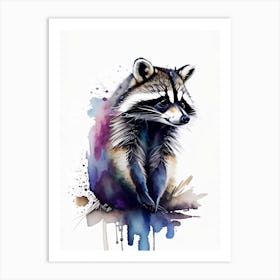 Baby Raccoon Watercolour Art Print