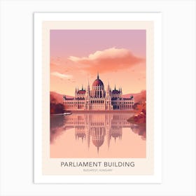 The Parliament Building Budapest Hungary Travel Poster Art Print