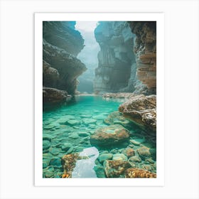 Waterfall In A Canyon 4 Art Print