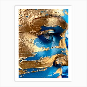 Gold And Blue Face Painting Art Print