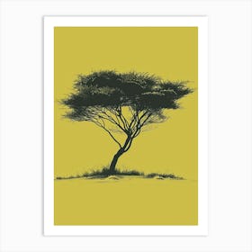 Acacia Tree Minimalistic Drawing 3 Art Print