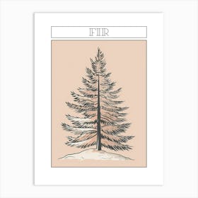 Fir Tree Minimalistic Drawing 4 Poster Art Print
